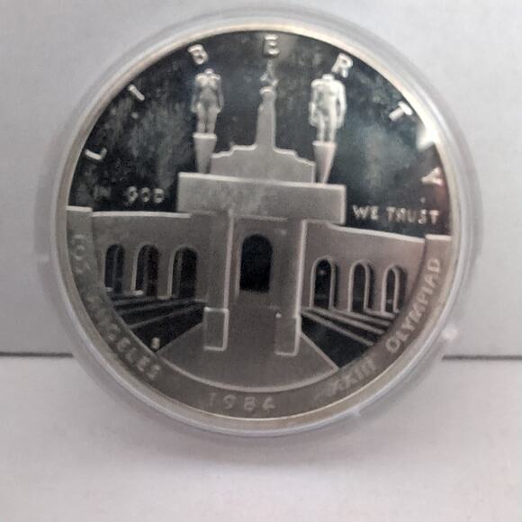 United States 1984 Olympics Los Angeles Robert Graham Silver Dollar Proof Coin S - Picture 3 of 8